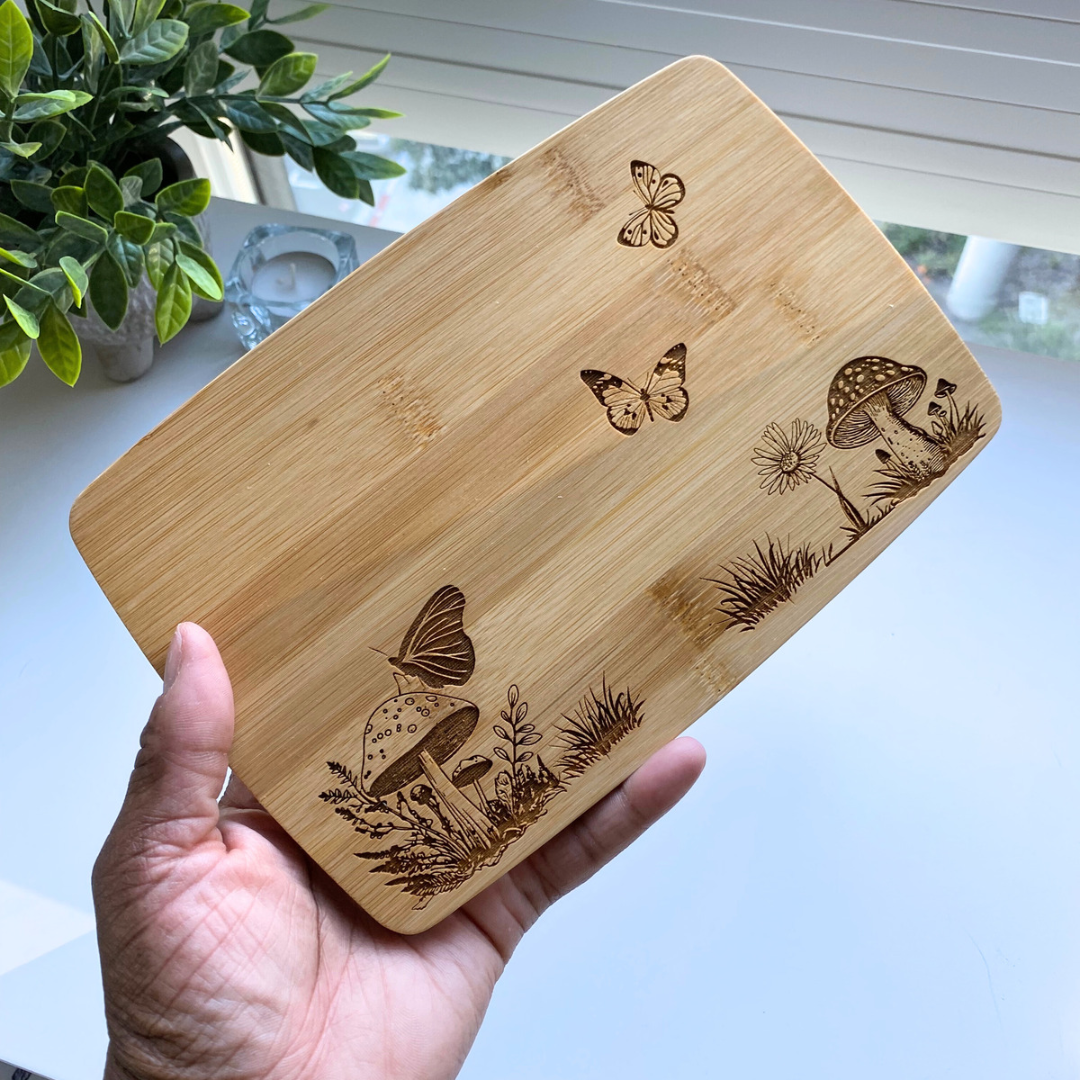 Mushroom Village Engrave Bamboo Candle Boards Set of 10 WHOLESALE