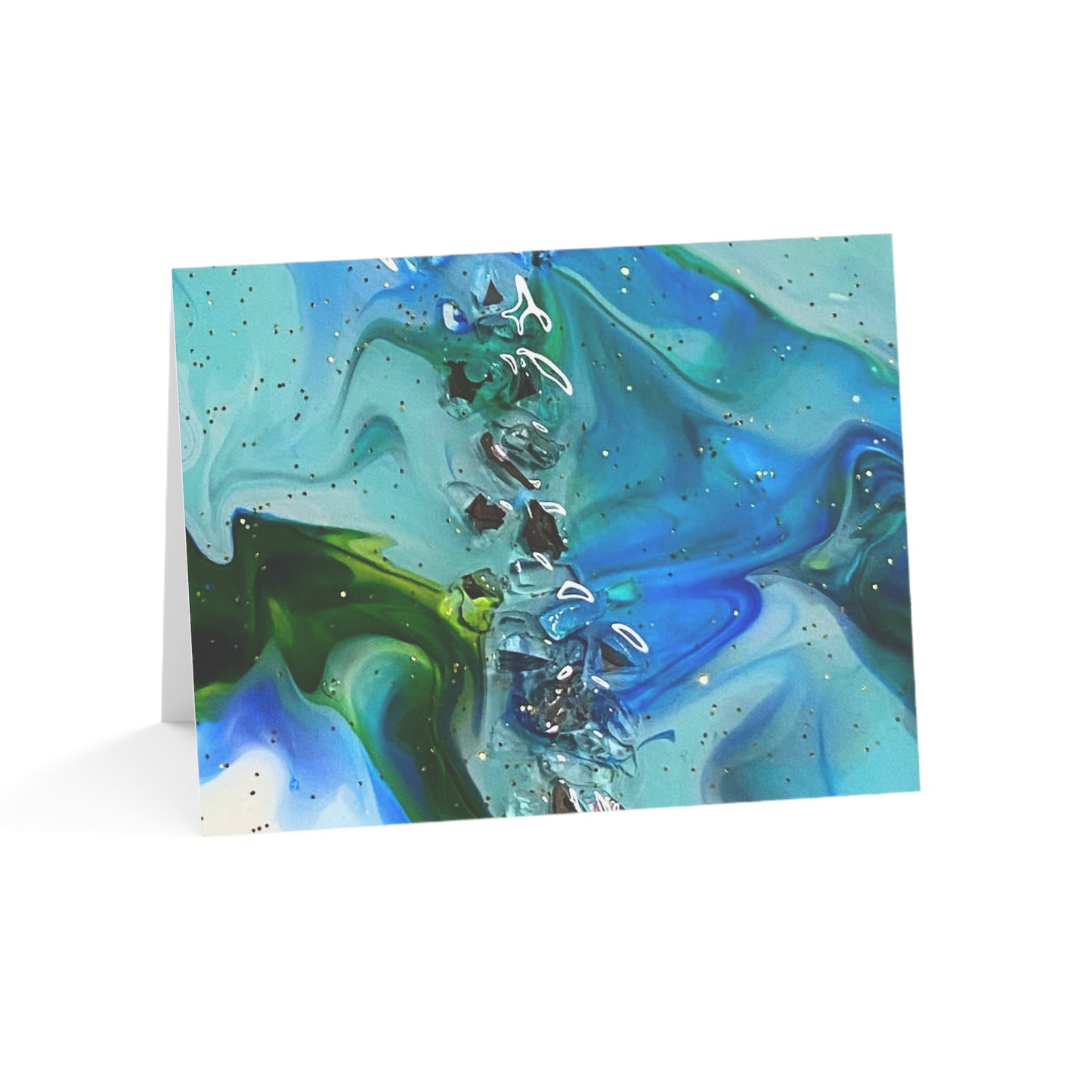 Fluid Art Original Art Blank Greeting Cards (1, 10, 30, and 50pcs) Ocean Lover Art Card Coastal Thank You Thinking of You Custom Greeting Card