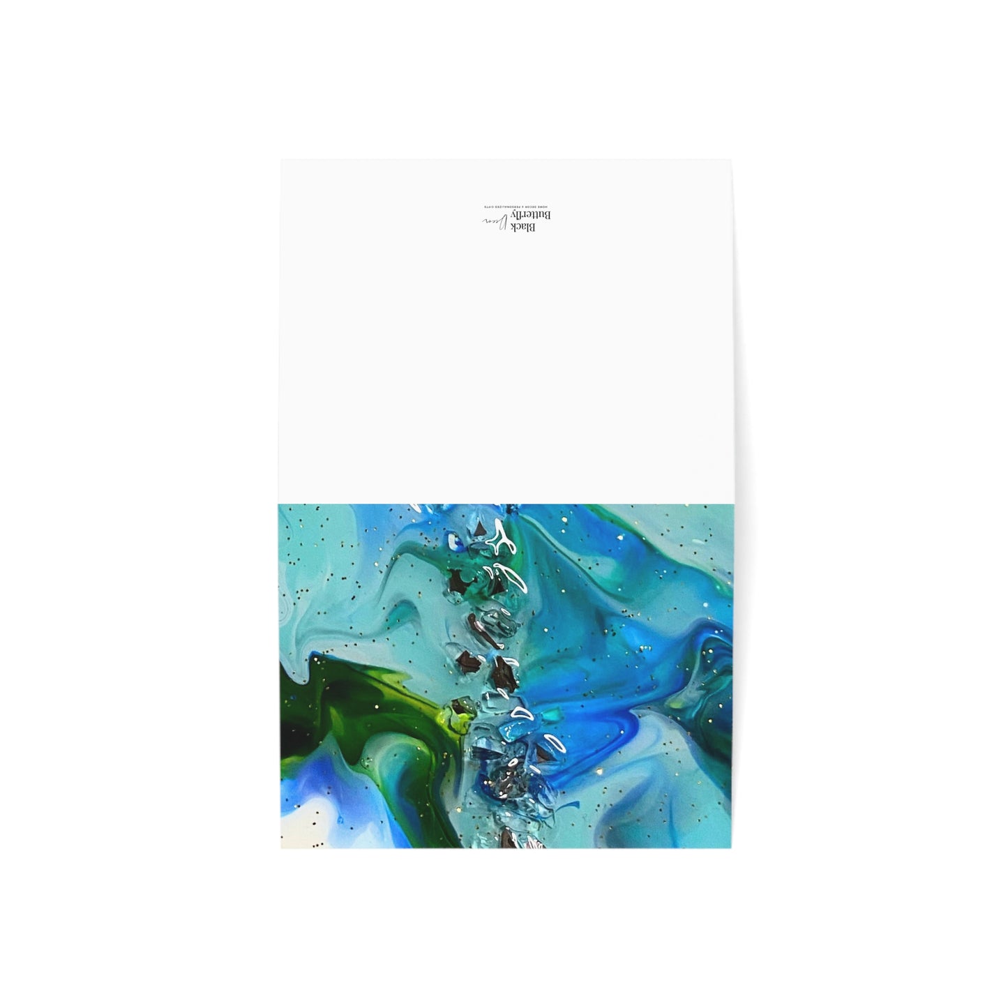 Fluid Art Original Art Blank Greeting Cards (1, 10, 30, and 50pcs) Ocean Lover Art Card Coastal Thank You Thinking of You Custom Greeting Card