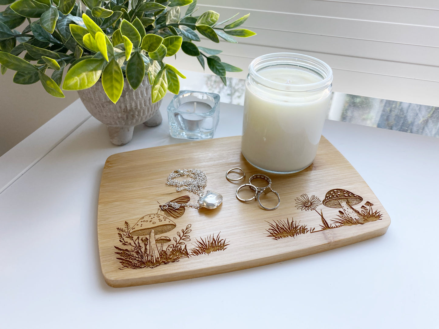 Mushroom Village Engrave Bamboo Candle Boards Set of 10 WHOLESALE