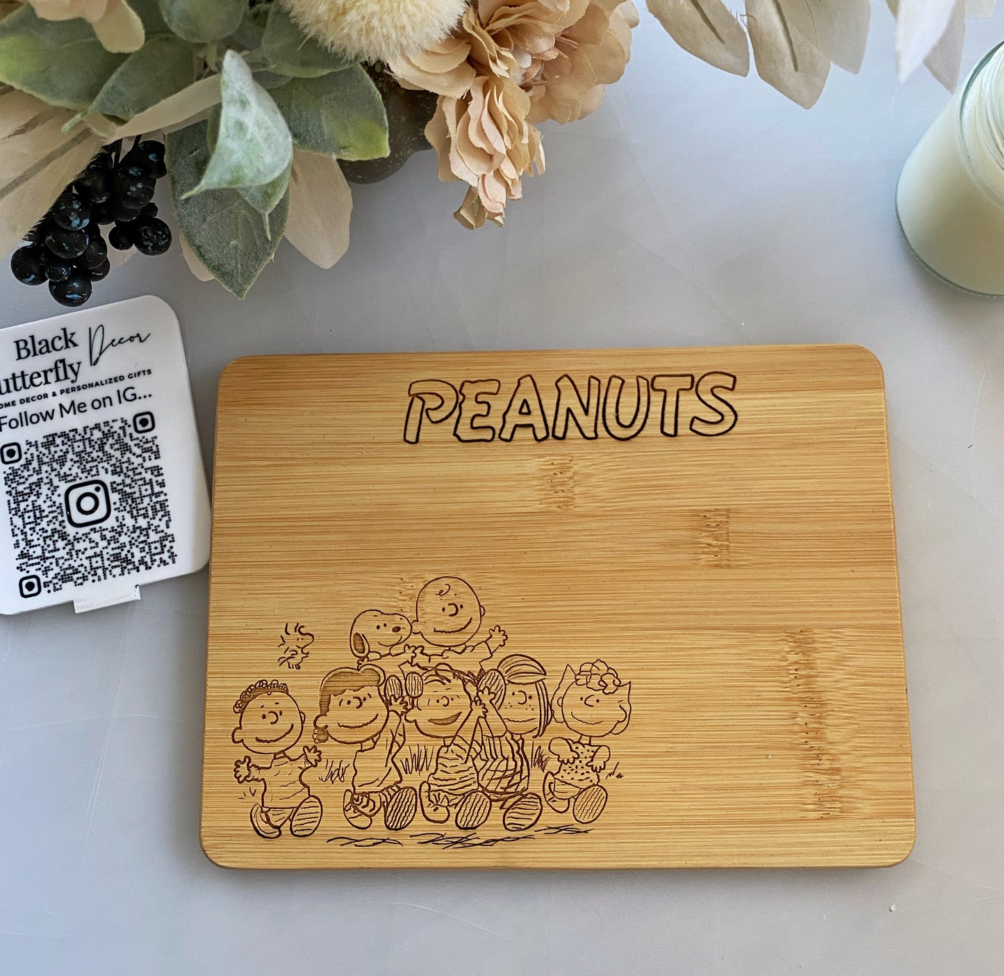 Peanuts Gang Celebrate Together Bamboo Candle Board