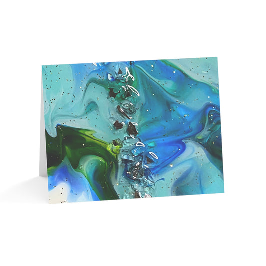 Fluid Art Original Art Blank Greeting Cards (1, 10, 30, and 50pcs) Ocean Lover Art Card Coastal Thank You Thinking of You Custom Greeting Card