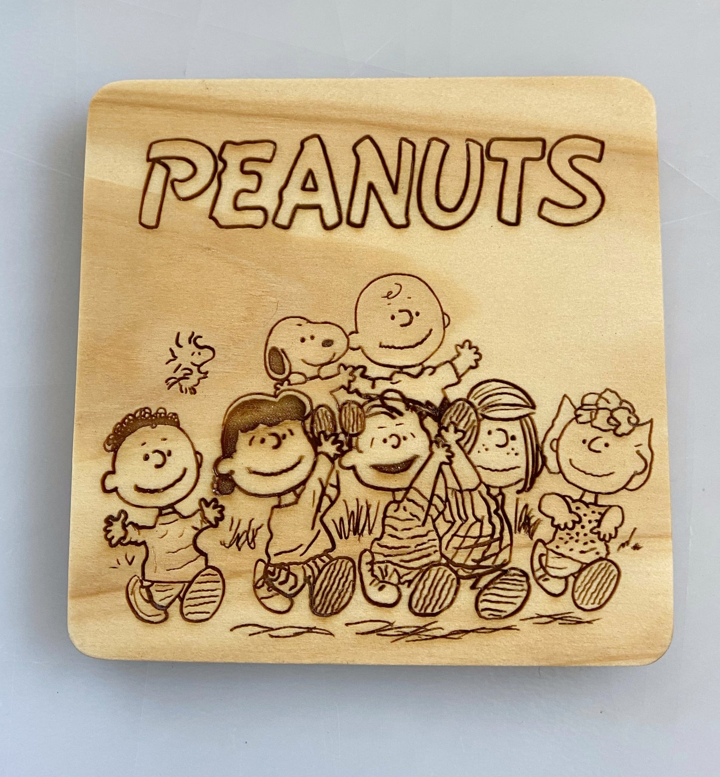 Snoopy, Woodstock and the Peanuts Gang Wood Coasters