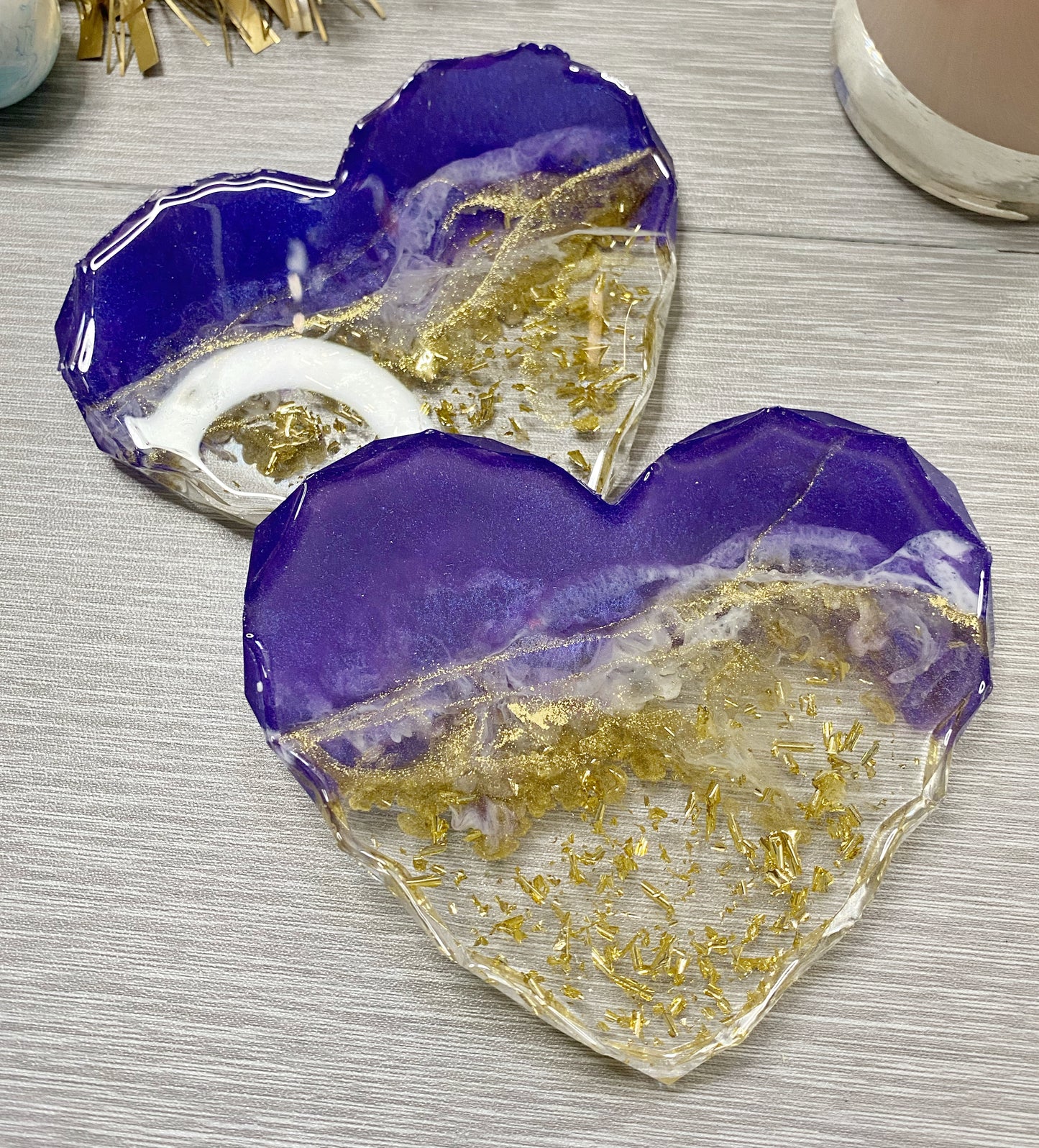 Custom Resin Heart Coaster Home Decor 