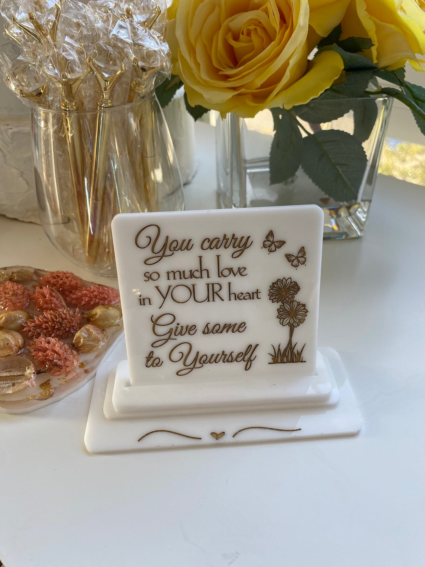 Inspirational Acrylic Engraved Signs (Add Custom Message or Quote)