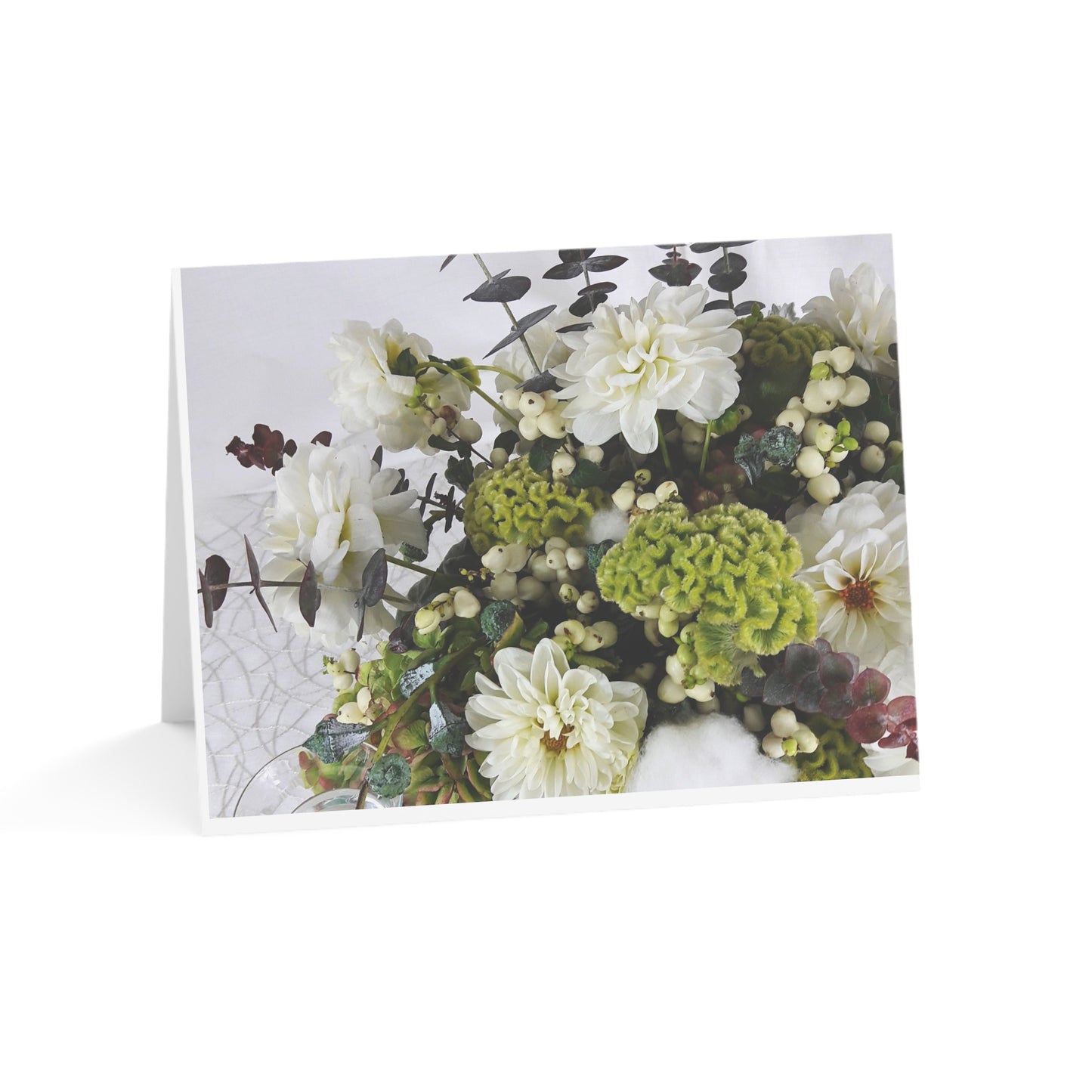 Fall Winter Floral Design Blank Greeting Card (1, 10, 30 and 50pieces) Original Design Print Stationery Thank You Notes Custom Greeting