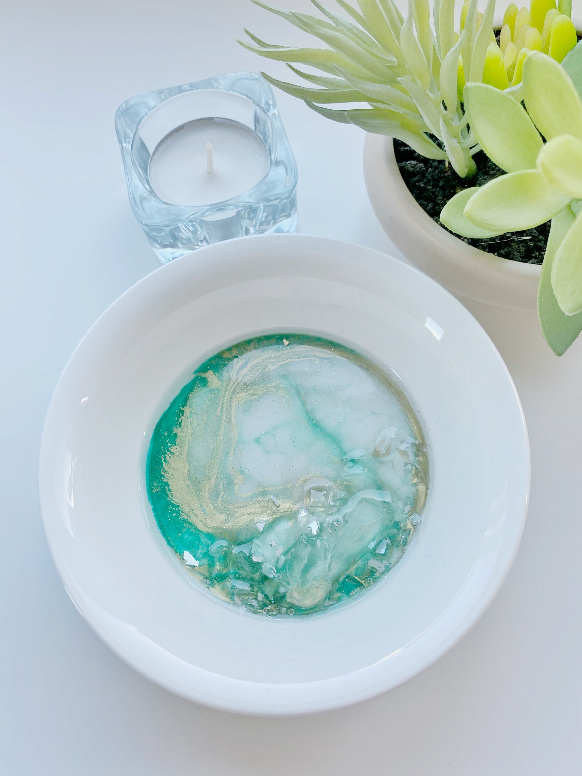 Mint Ocean Inspired Ceramic Dish Self Care Gift 