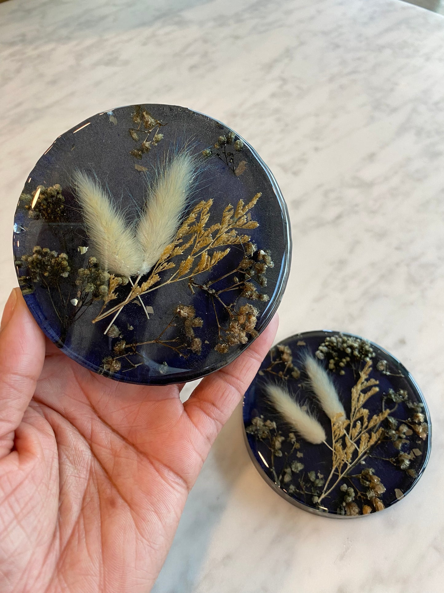 Preserved Flower Resin Coaster Table Decor