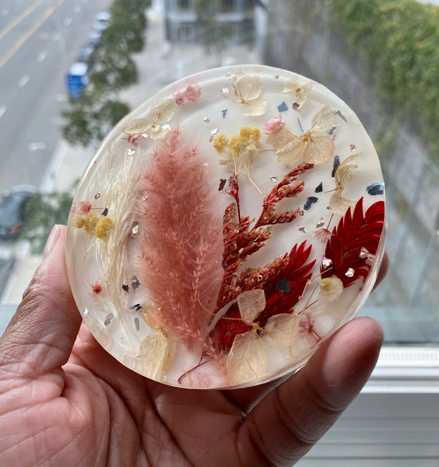 Preserved Flower Resin Coaster Table Decor