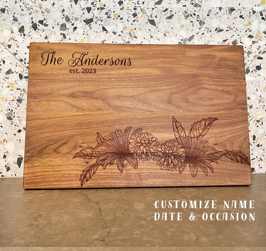 Engraved Walnut Wood Chopping Board for Cooks