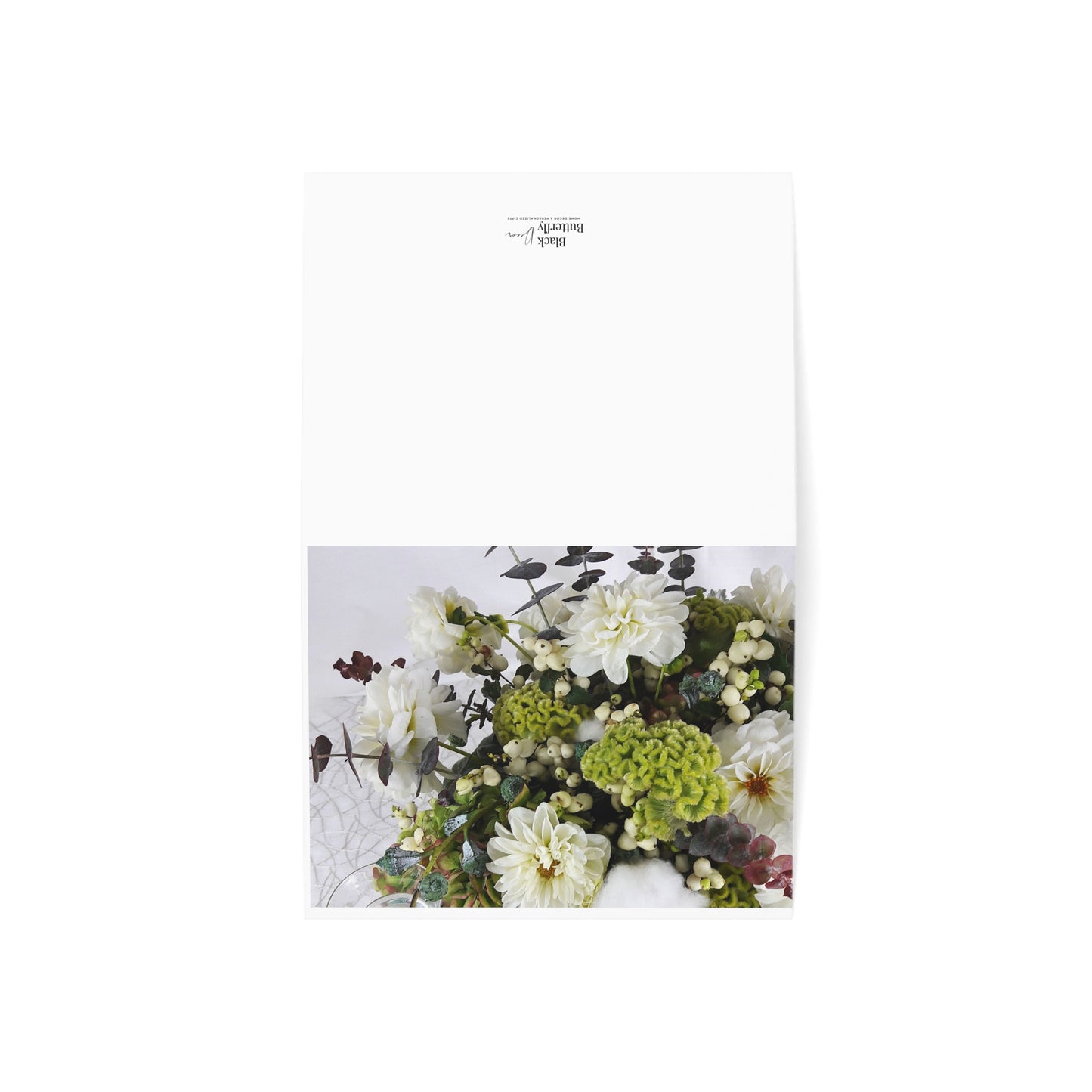 Fall Winter Floral Design Blank Greeting Card (1, 10, 30 and 50pieces) Original Design Print Stationery Thank You Notes Custom Greeting