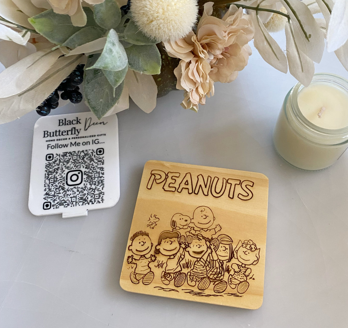 Snoopy, Woodstock and the Peanuts Gang Wood Coasters