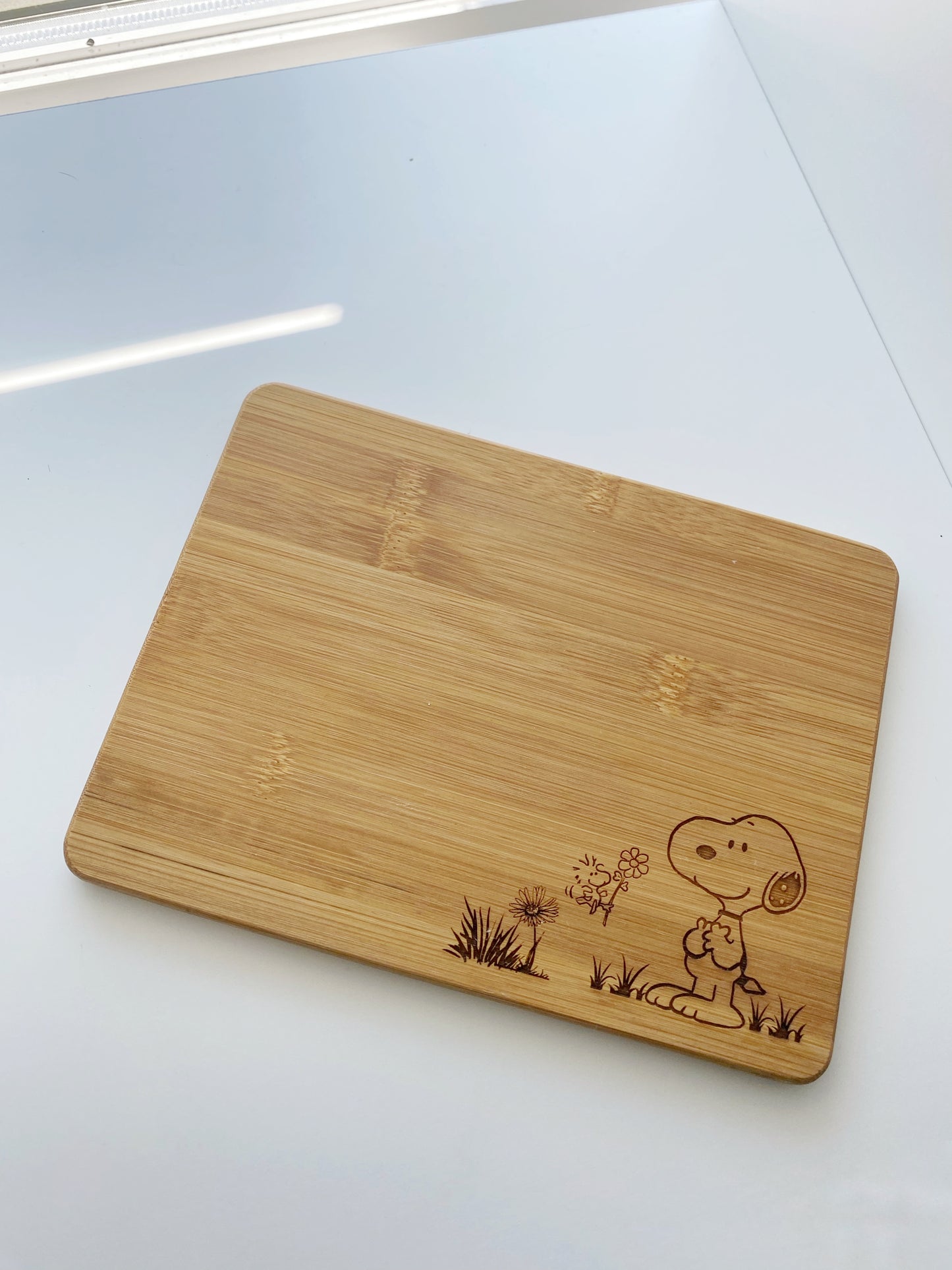 Snoopy and Woodstock Best Friends Bamboo Candle Board