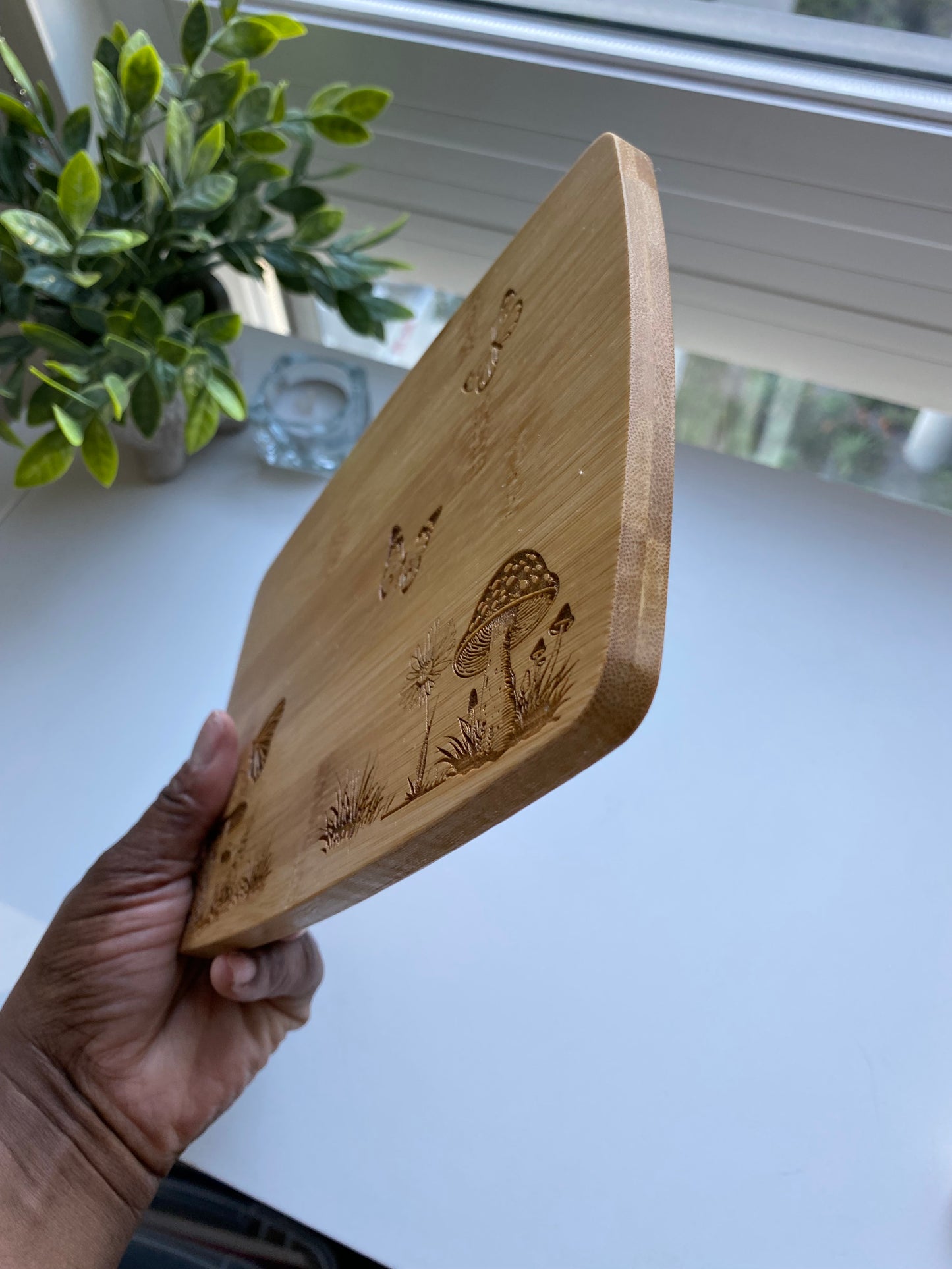 Engraved Bamboo Candle Board Tray