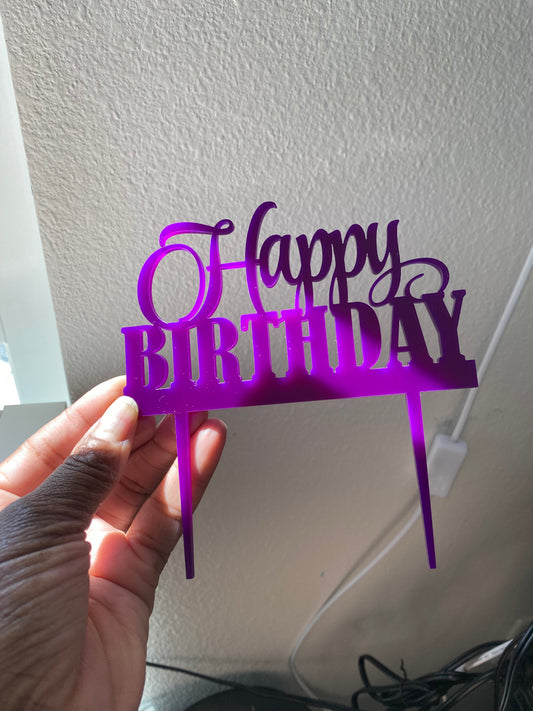Customizable Acrylic Happy Birthday Cake Topper
