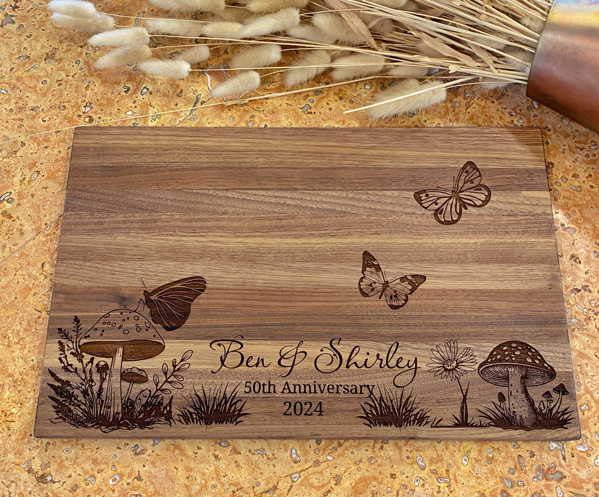 Mushroom Village Personalized Serving Board 