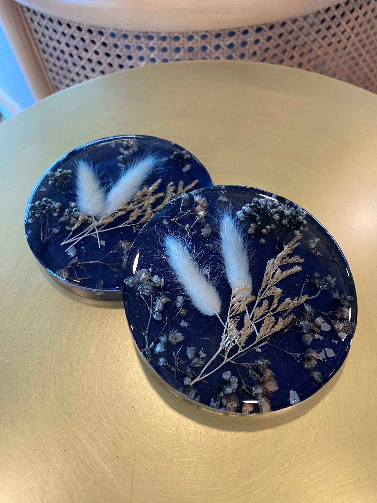 Preserved Flower Resin Coaster Table Decor