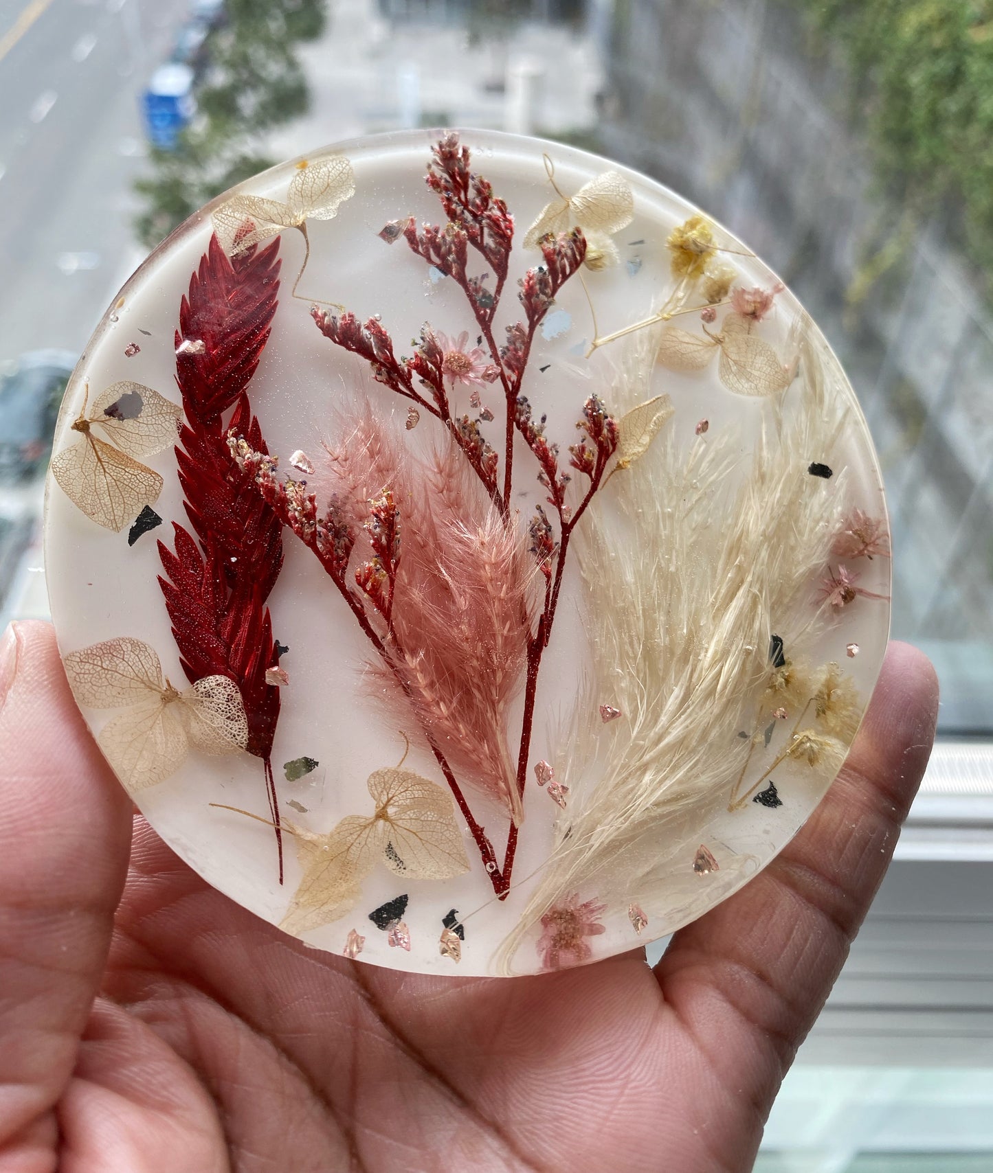 Preserved Flower Resin Coaster Table Decor