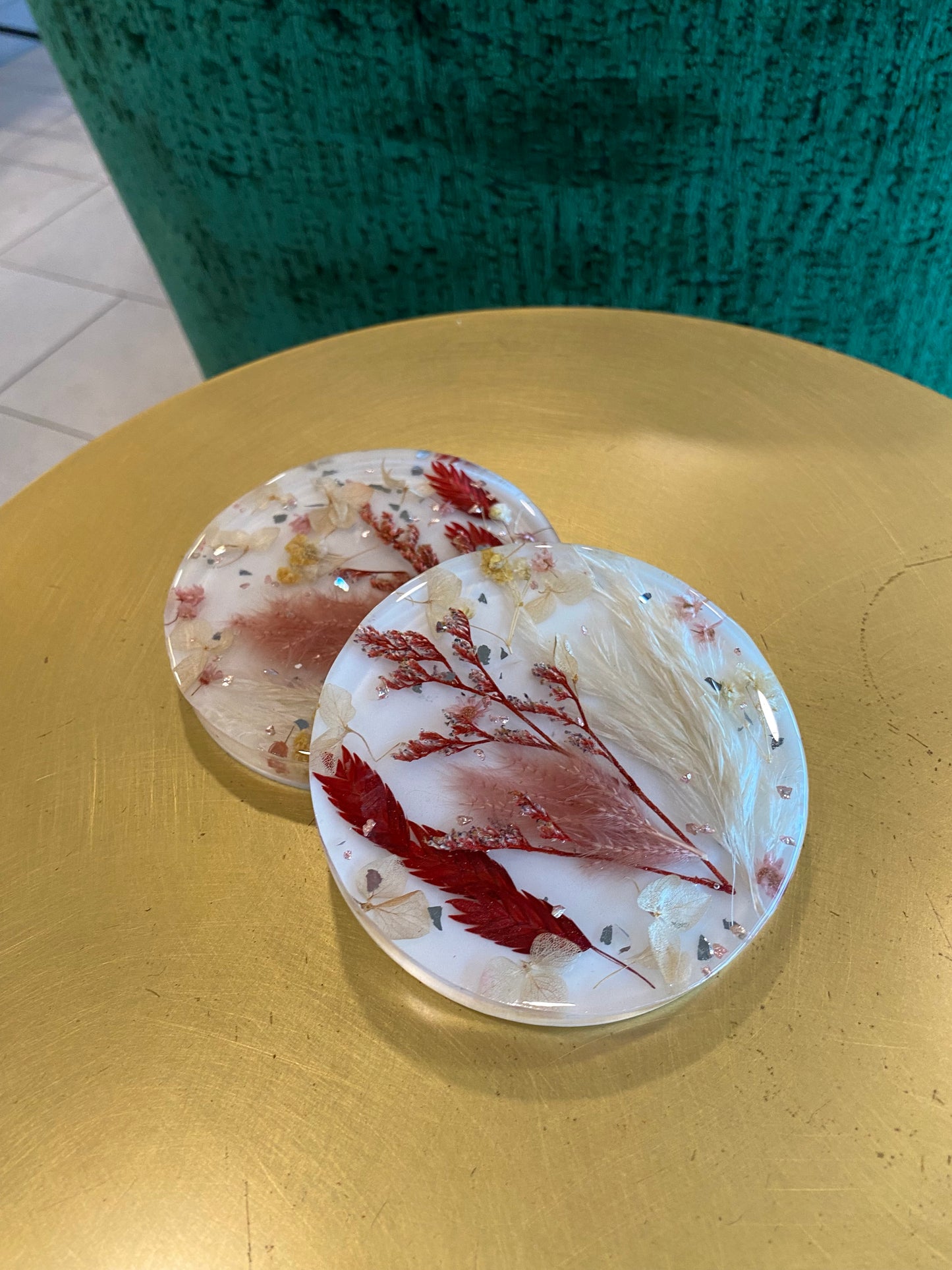 Preserved Flower Resin Coaster Table Decor