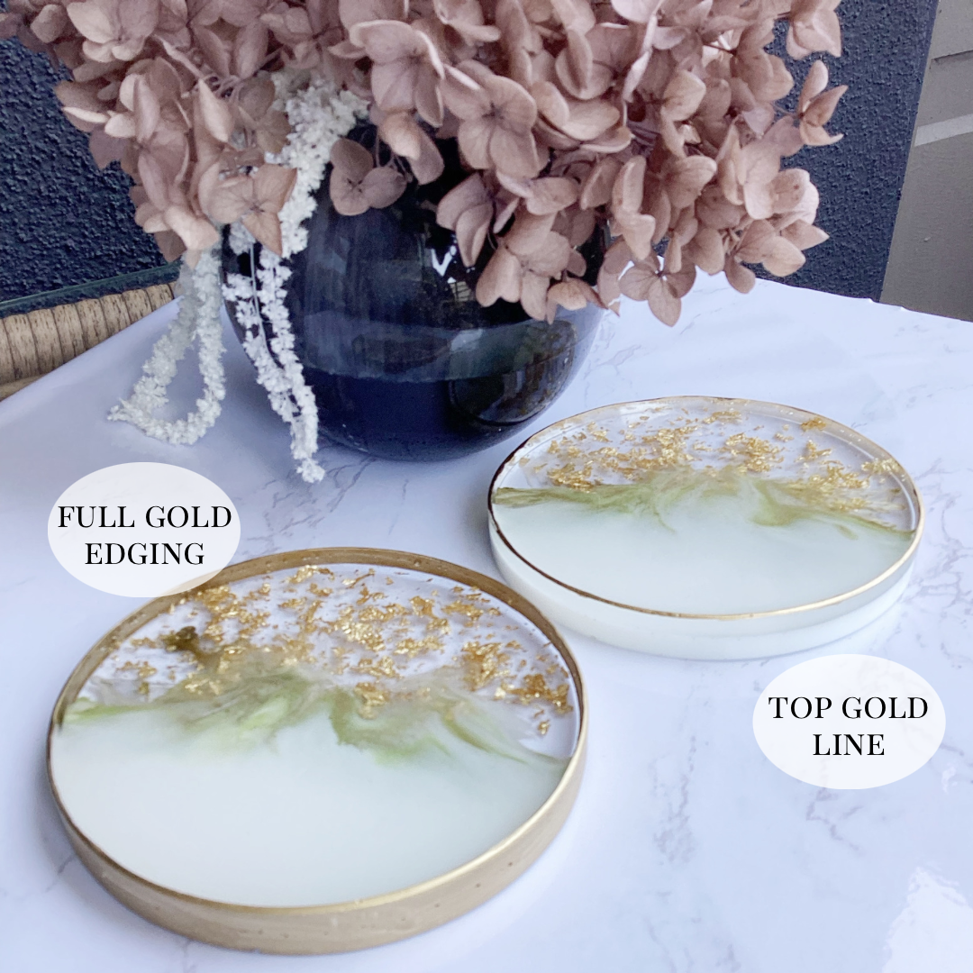 Round Resin Coaster and Star Dish Set of 3