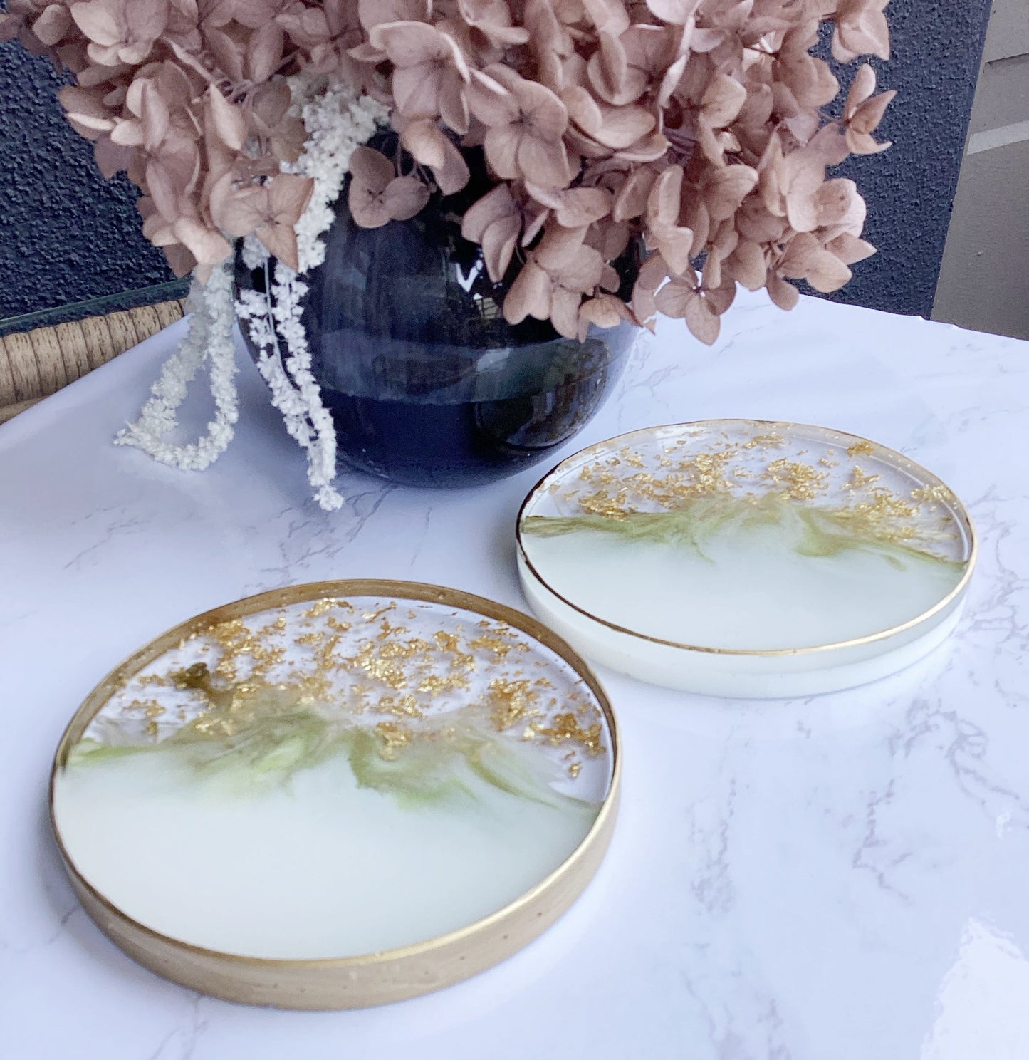 Round Resin Coaster and Star Dish Set of 3