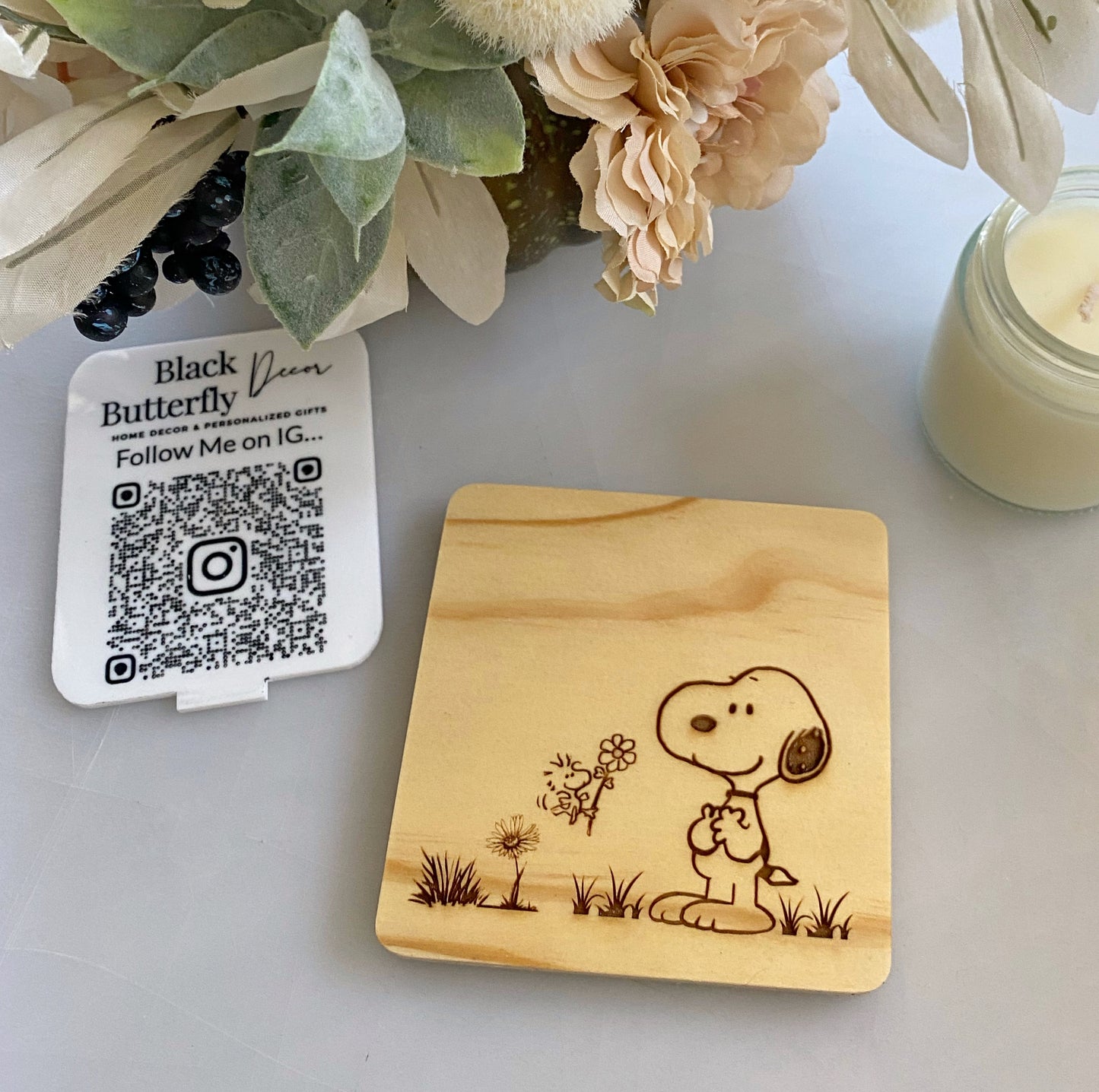 Snoopy, Woodstock and the Peanuts Gang Wood Coasters