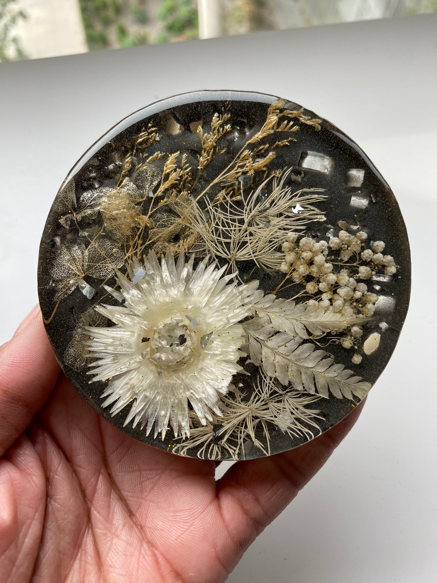 Preserved Flower Resin Coaster Table Decor