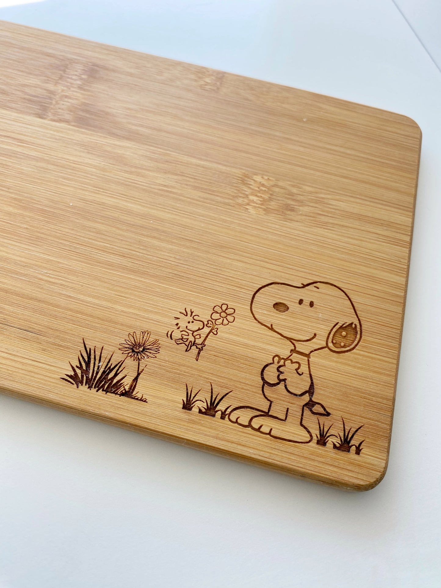 Snoopy and Woodstock Best Friends Bamboo Candle Board