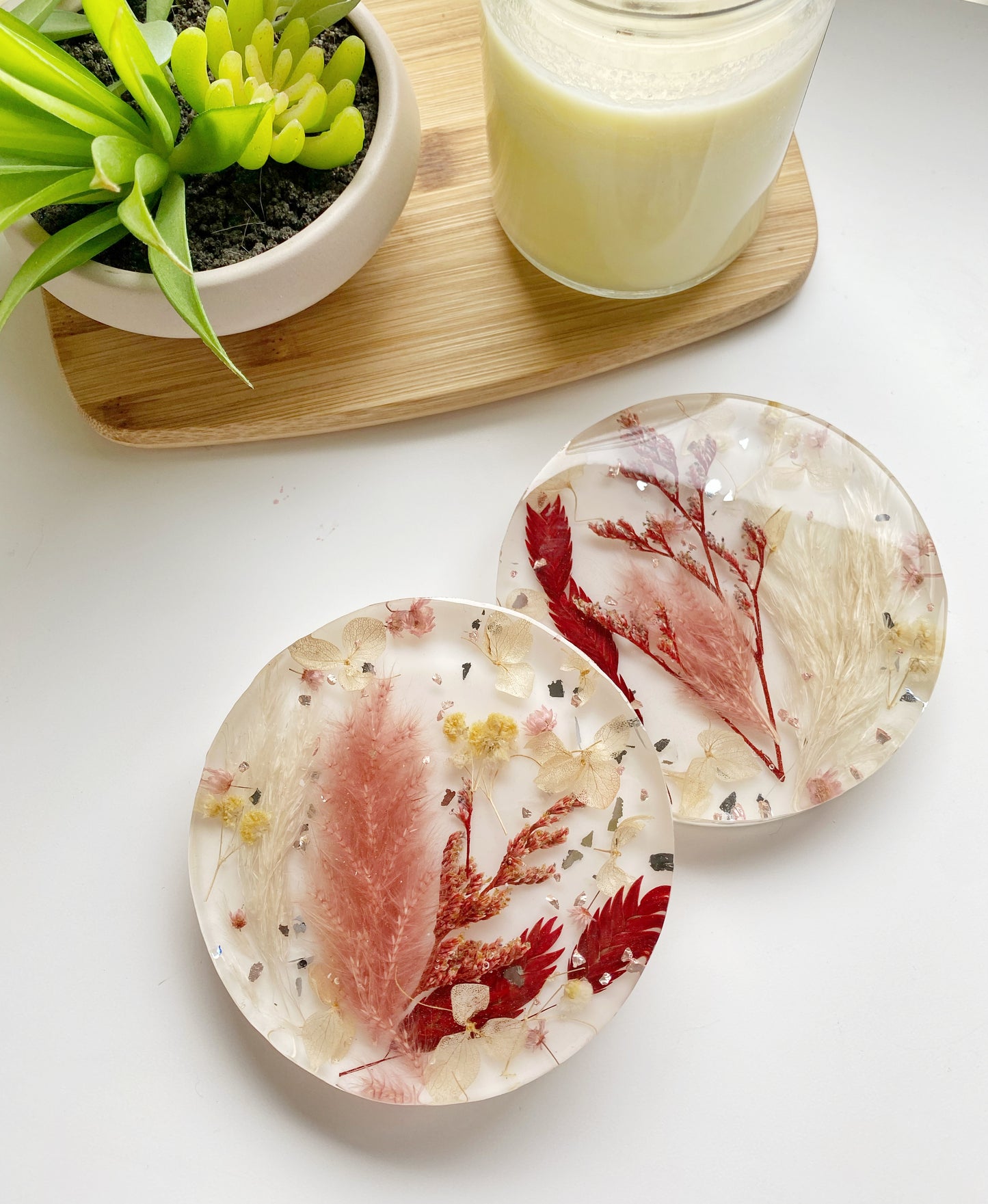 Flower Preservation Resin Coaster Mini Tray Set of 10 WHOLESALE