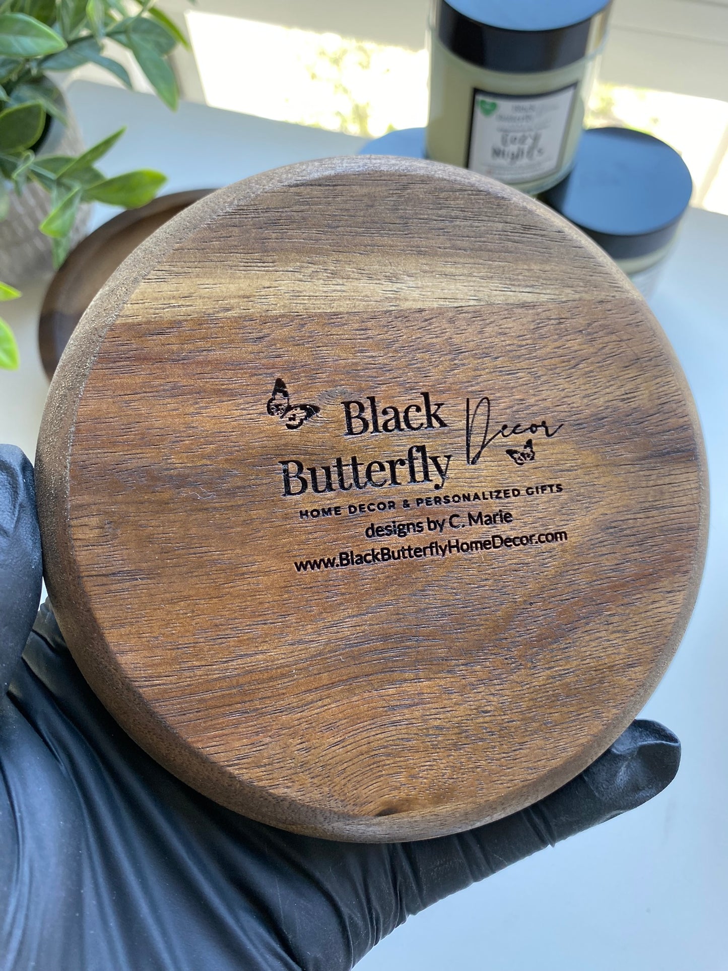 Mushroom Engraved Wood Coaster