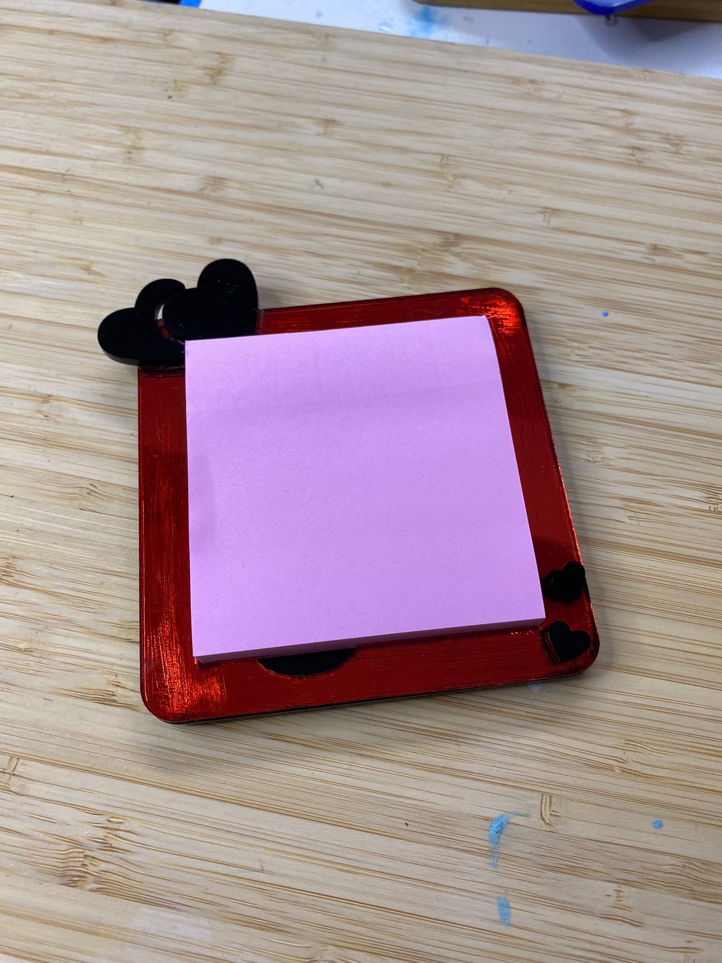 Acrylic Heart Sticky Notepad Holder