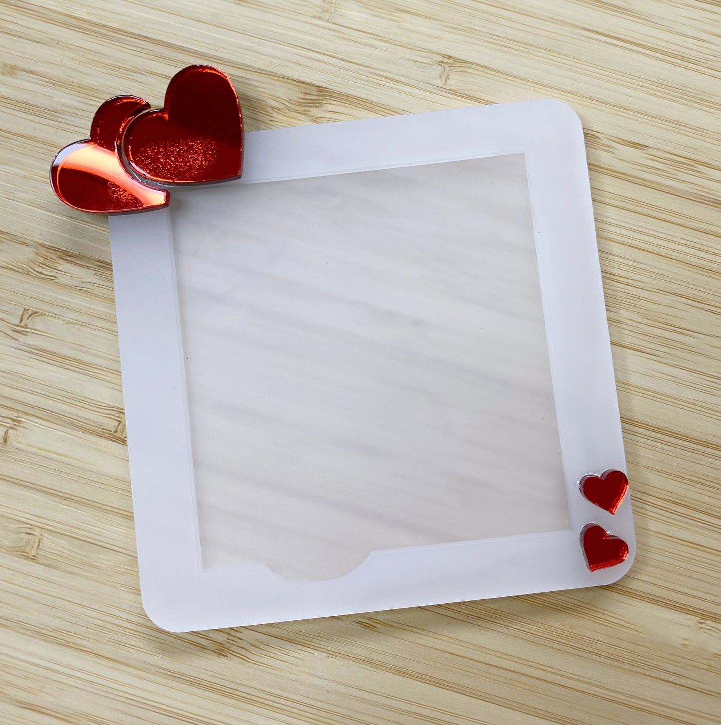 Acrylic Heart Sticky Notepad Holder 3x3” - Set of 20 WHOLESALE