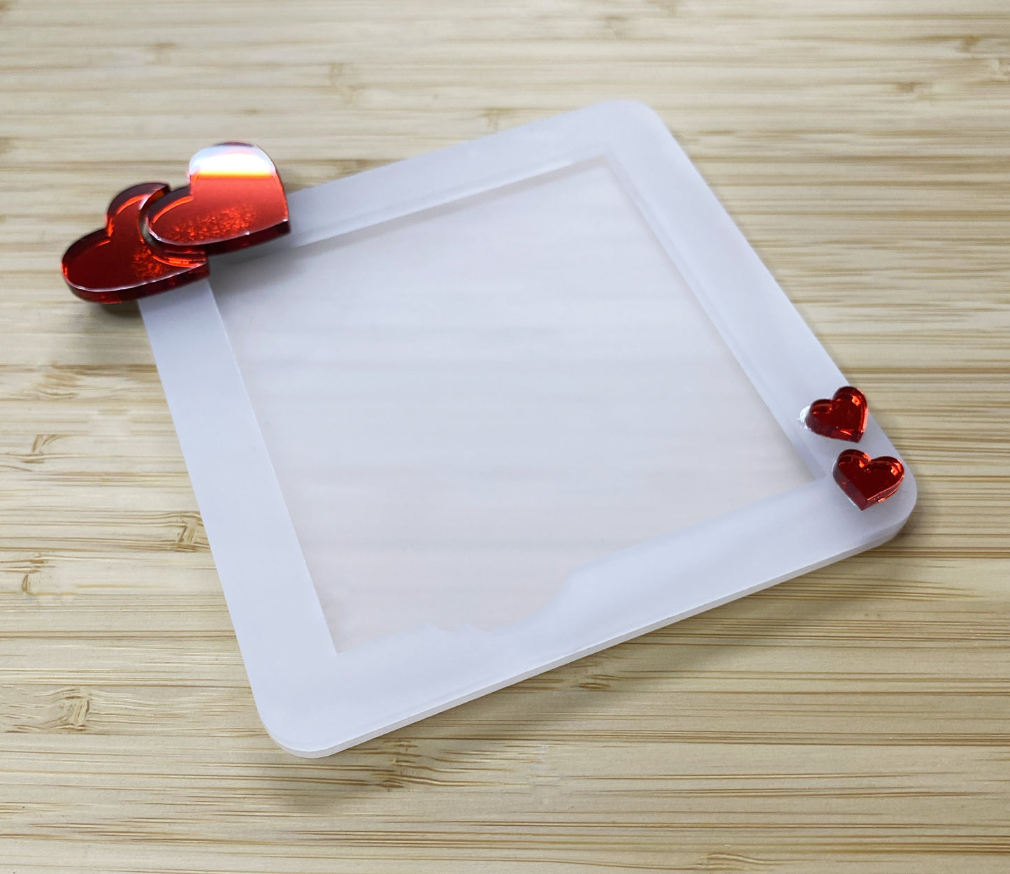 Acrylic Heart Sticky Notepad Holder 3x3” - Set of 20 WHOLESALE