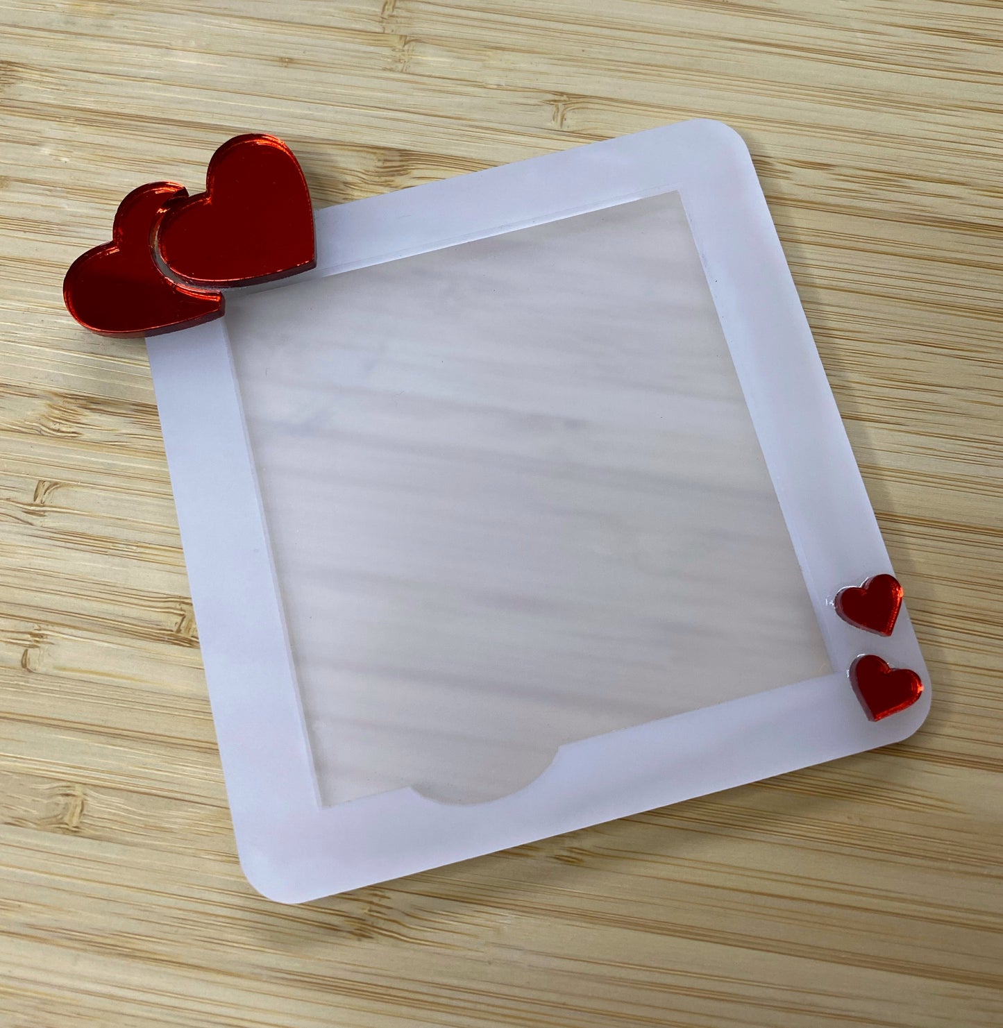 Acrylic Heart Sticky Notepad Holder