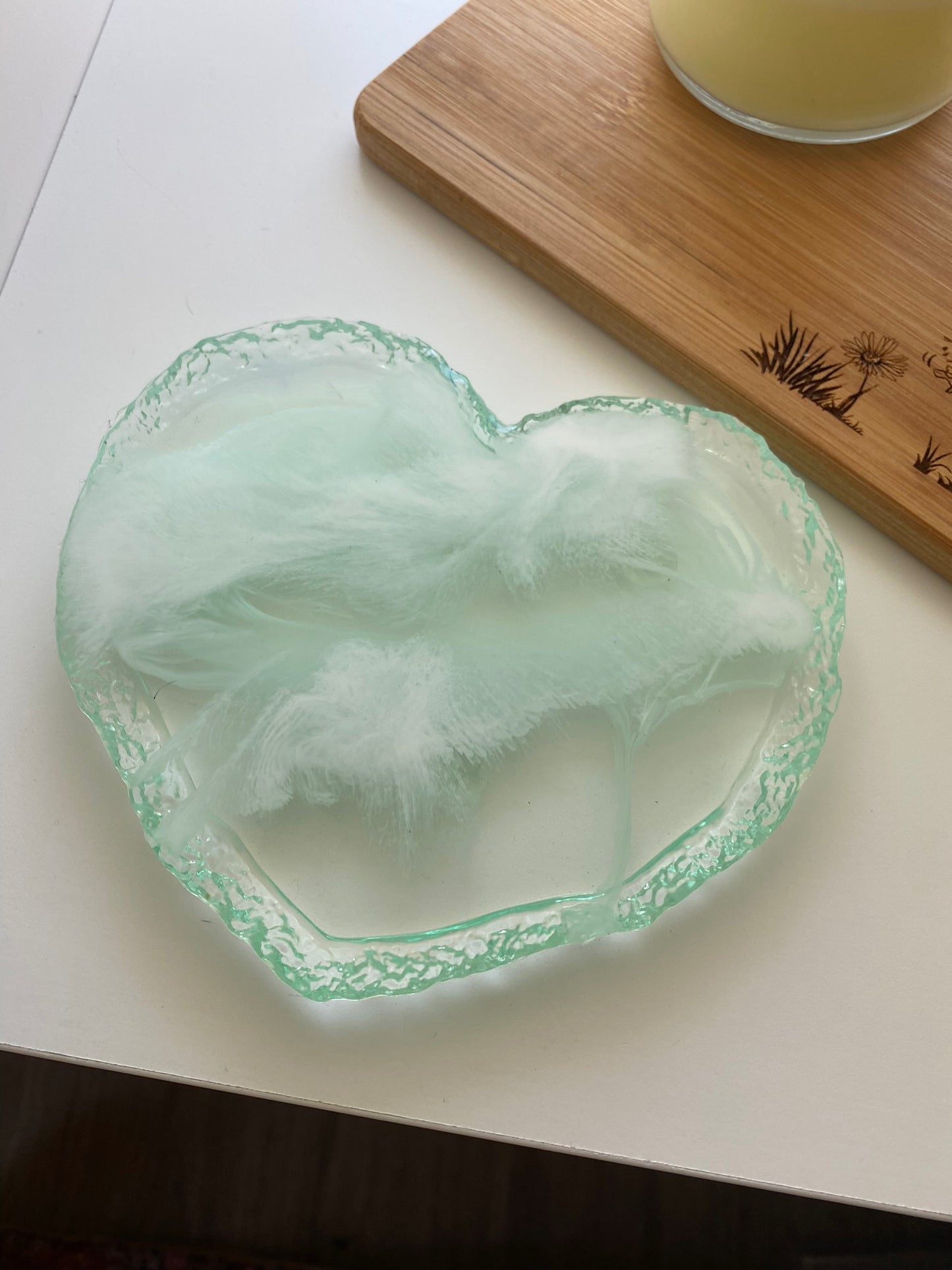 Romantic Resin Heart Coaster Tray