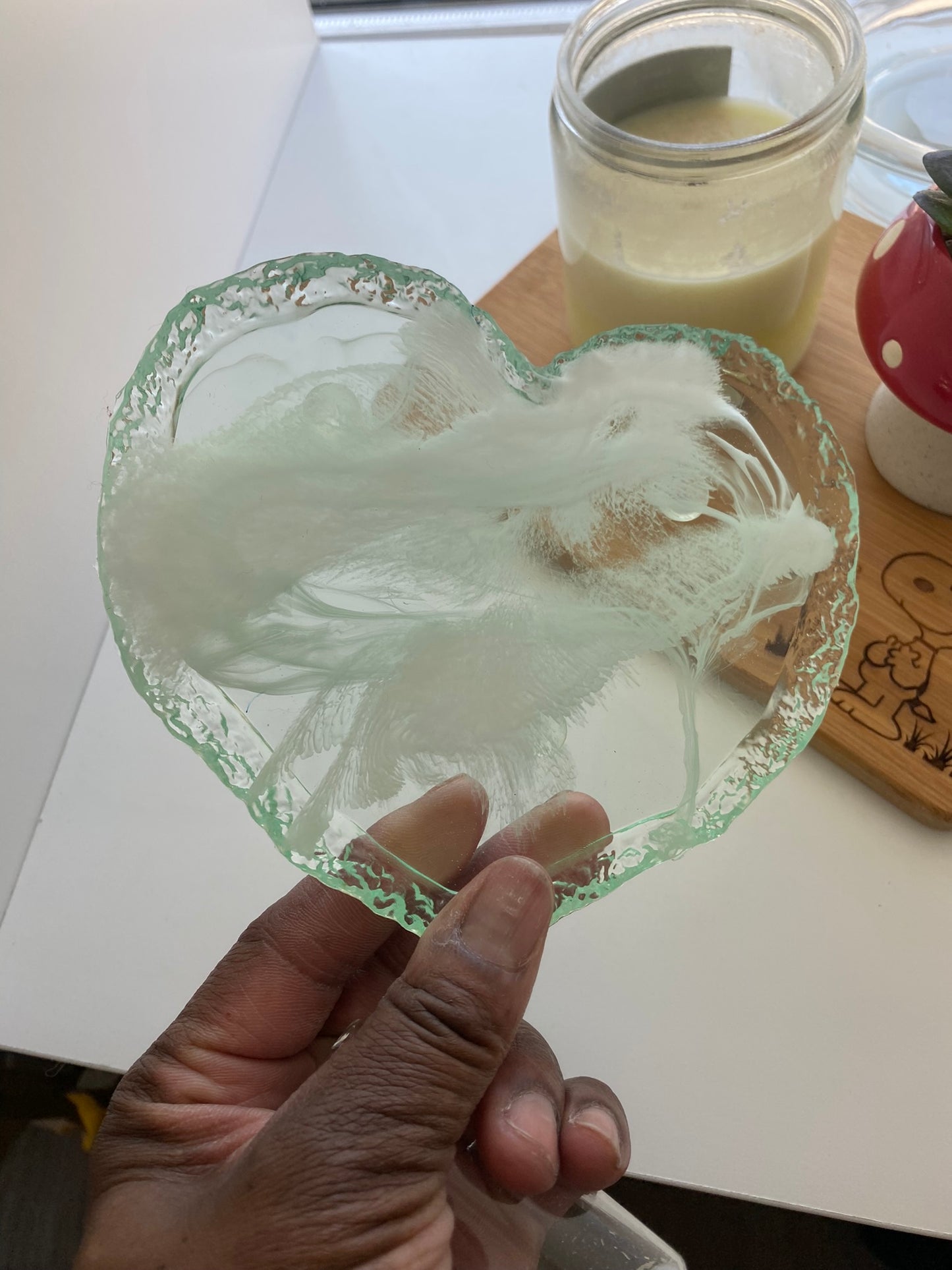 Romantic Resin Heart Coaster Tray