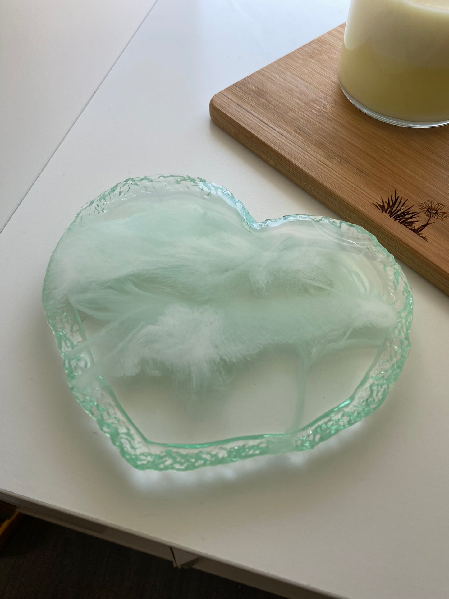 Romantic Resin Heart Coaster Tray