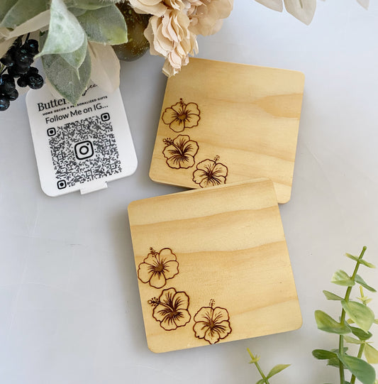 Mushrooms Butterflies & Flowers Nature Wood Coasters