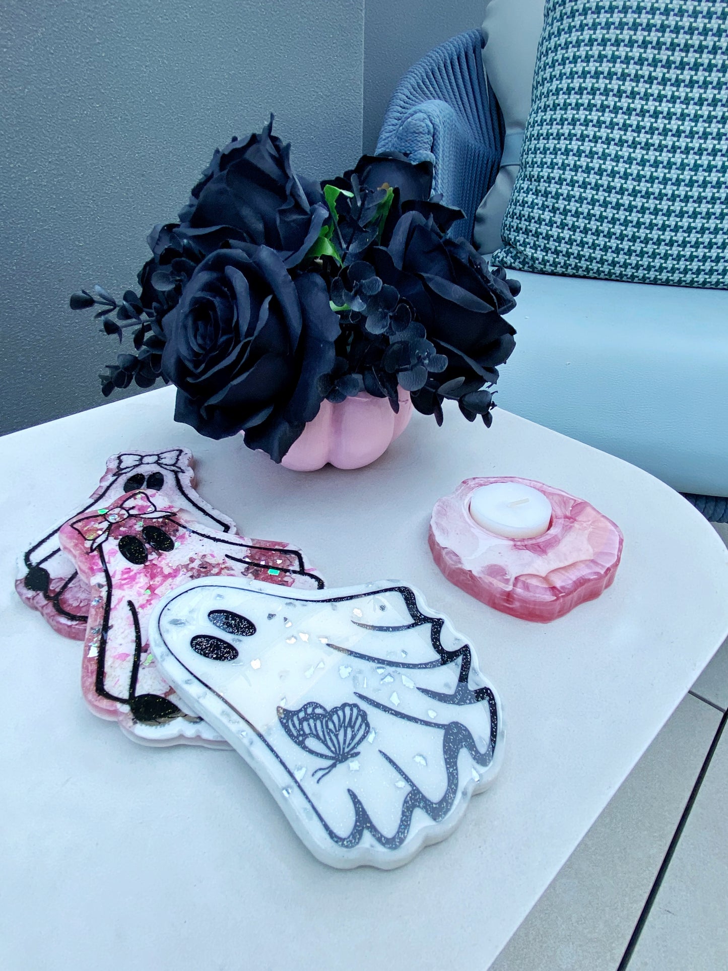 Pink Halloween Table Setting